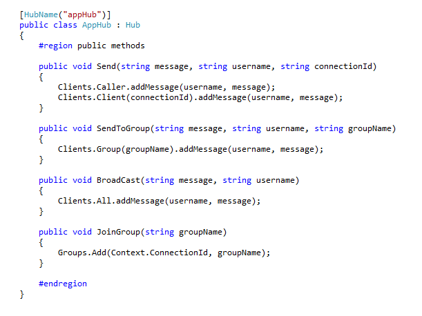 Server Side call SignalR hub methods
