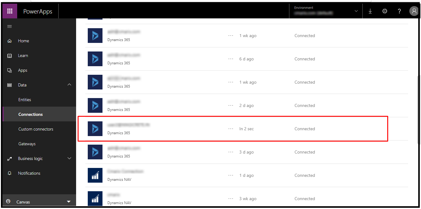 How to connect Dynamics 365 with PowerApps