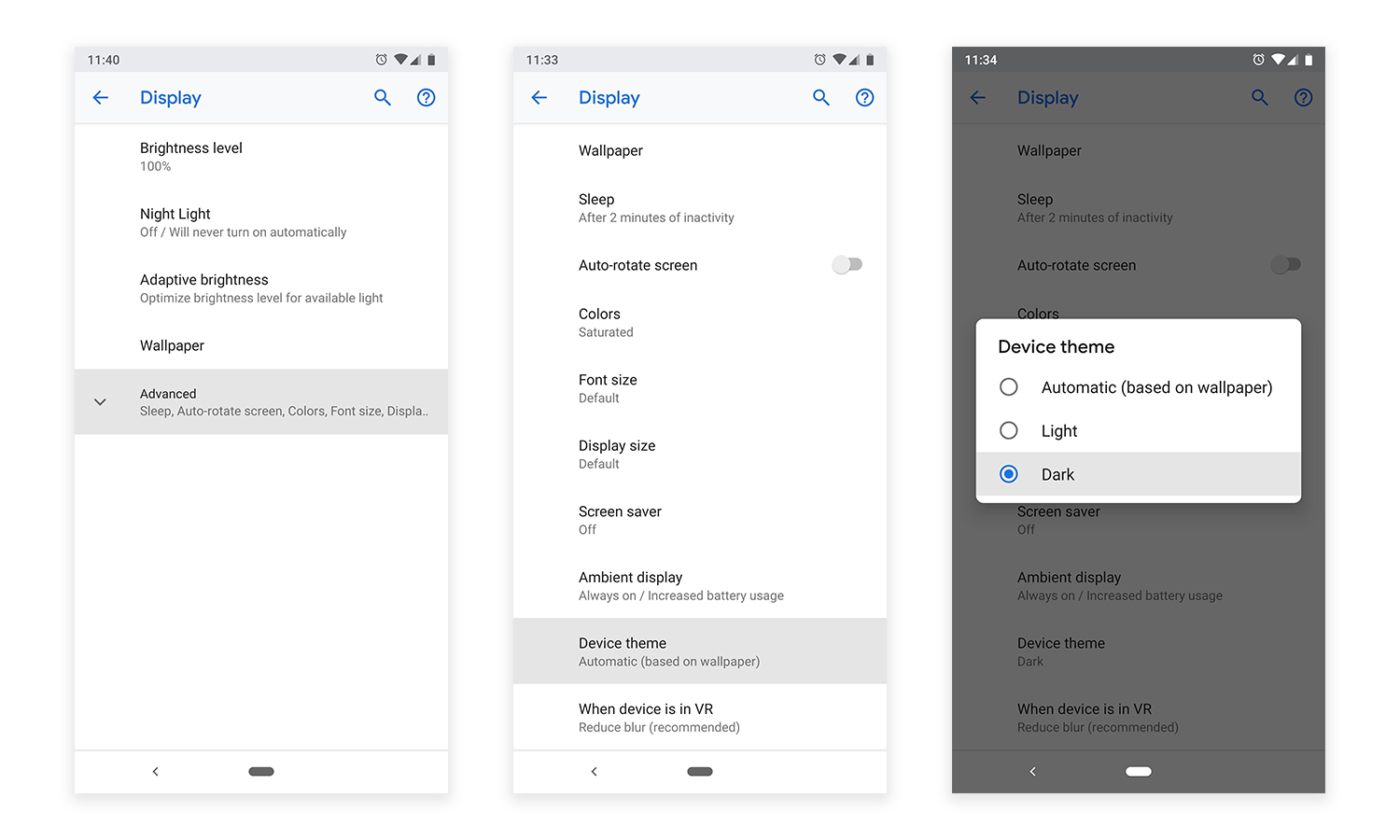 theme options
